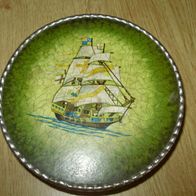 Vintage Runddose klein mit Schiff aus den 60- ern