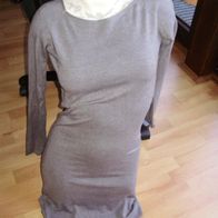 Kleid Feinstrick weich Stretch grau S passend