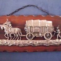 Bild mit Kutsche und zwei Pferden Historische Bild ca. 34 c 17 cm