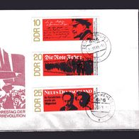 DDR 1968 50. Jahrestag der Novemberrevolution MiNr. 1417 - 1419 FDC Zella-Mehlis