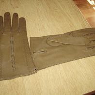 Vintage echt Leder Handschuhe Glattleder braun NEU