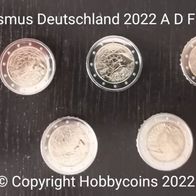 BRD : Satz 5 x 2 Euro Sondermünzen Erasmus 2022 ADFGJ