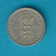 Großbritannien 1 Shilling 1957 Wappen von England
