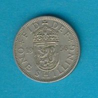 Großbritannien 1 Shilling 1956 Wappen von Schottland