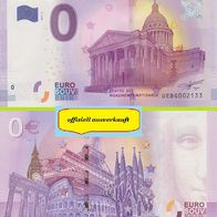 0 Euro Schein Le Pantheon - Paris UEBG 2017-2 offiziell ausverkauft Nr 15177