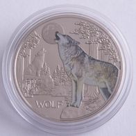 3 Euro 2017 Österreich Tiertaler WOLF handgehoben + Folder!