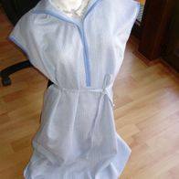 Kleid blau/ weiß Vintage Gr 46 mit Gürtel