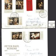 DDR 1977 400. Geburtstag von Peter Paul Rubens MiNr. 2229 - 2234 Brief gelaufen