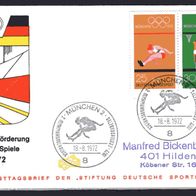 BRD / Bund 1972 Olympiamarken Zusammendruck W 30 FDC gelaufen !TOP Rarität!