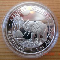 1 oz Silbermünze Somalia Elefant (Elephant) 2017 , in Münzkapsel