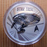 1 oz Silbermünze Star Trek Raumschiff Enterprise, in Münzkapsel
