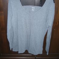 Esmara Langarmshirt Shirt Basic grau schwarz Gr. 42/44/46 Super Zustand