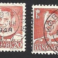 Dänemark 1948, Mi.-Nr. 304 Type I + II, gestempelt