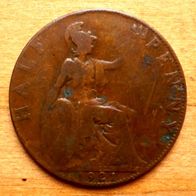 Half Penny 1921 Großbritannien