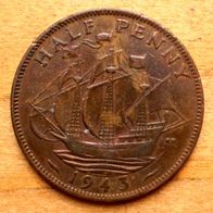 Half Penny 1943 Großbritannien