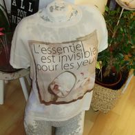 Zara Shirt Print französisch S weiß