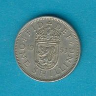 Großbritannien 1 Shilling 1953 Wappen von Schottland