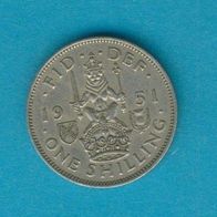 Großbritannien 1 Shilling 1951 Schottischer Löwe