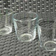 3x Glas Wasserglas 150ml Becher Trink Gläserset klar transparent Teelichthalter