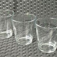 3x Glas Wasserglas 230ml Becher Trink Gläserset klar transparent Teelichthalter