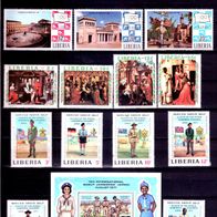 Lot Liberia Marken postfrisch/ gestempelt aus 1969/70er (337/377)