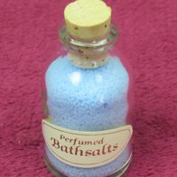 NEU Deko "Perfumed Bathsalts" Glasflasche Badesalz blau Korken Sammlerflasche