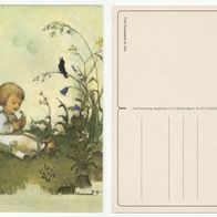 Hummel Ansichtskarte Kind auf der Blumenwiese AK Postkarte Kunstkarte