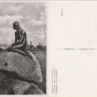 Dänemark 1950 Die kleine Meerjungfrau Kopenhagen, echte Foto Ansichtskarte Postkarte