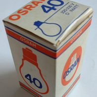 Osram 40 Watt Glühbirne aus den 1960er Jahren leere Verpackung Werbung Reklame