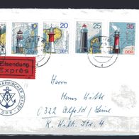 DDR 1975 Leuchttürme, Leit-, Leucht- und Molenfeuer MiNr. 2045 - 2049 Eilsendung gela