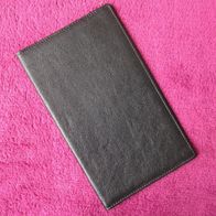 NEU: Taschenkalender Hülle Leder schwarz 9,5 x 16 cm Etui Cover Lederhülle
