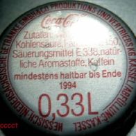 Coca-Cola 0,33 Liter Kronkorken aus Kassel von 1994 Kronenkorken coke soda limo