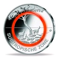 Doppelsicht ROLLE 25 x 5 Euro Münzen Subtropische Zone von 2018 J