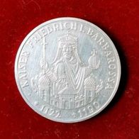 10 DM ark Kaiser Friedrich l. Barbarossa 1990, Prägestätte F, 625er Silber