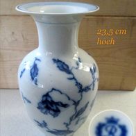 DDR * bauchige Vase 23,5 cm hoch Reichenbach Porzellan mit blauem Dekor