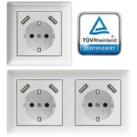 230 V USB-Steckdose, passend für Gira System 55, JUNG AS 500, uvm., Silber, Alu 230 V USB-Steckdose, passend für Gira System 55, JUNG AS 500, uvm., Silber, Alu