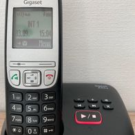 Festnetztelefon Siemens Gigaset A415A schnurlos mit Anrufbeantworter auf Ladestation