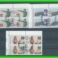 DDR MiNr. 2220 - 2222 gestempelt, Eckrandviererblocksatz ESSt. (KAH)