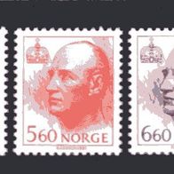 Norwegen 1992 Freimarken: Känig Harald V. und Königin Sonja MiNr. 1084 - 1087 postfr.