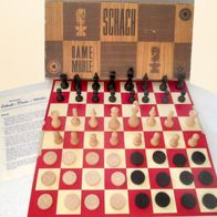 DDR Spiel * Dame & Schach * Figuren aus gedrechseltem Holz