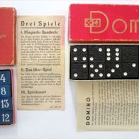 2 alte Spiele * Domino & Drei Spiele für helle Köpfe * mit Anleitung