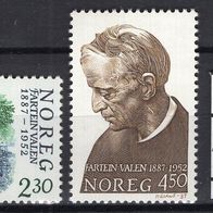 Norwegen 1987 100. Geburtstag von Fartein Valen MiNr. 973 - 974 postfrisch -1-