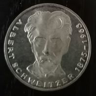 BRD : 5 DM Albert Schweitzer Gedenkmünze 1975 G