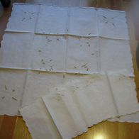 Decke weiß mit 4 Servietten Mitteldecke Stickerei 83 x 83 cm NEU
