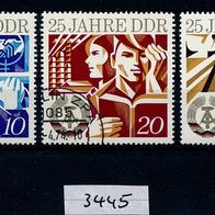 3445 - DDR Briefmarken Michel Nr 1949 -1951 gestempelt. Jahrg. 1974