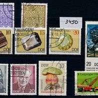 3450 - DDR Briefmarken Michel Nr 1934,1941,1943,1963,1964,1973,2003 - 2008 gest 1974