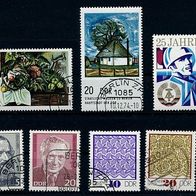 3452 - DDR Briefmarken Michel Nr 1941,1943,1949,1963,1964,2001,2003 gest. Jahrg 1974
