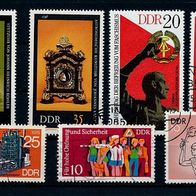 3464 - DDR Briefmarken Michel Nr 2024,2039,2058,2060,2065,2078,2087 gest Jahrg1975