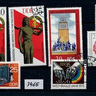 3465 - DDR Briefmarken Michel Nr 2024,2026,2039,2040,2065,2073,2091 gest Jahrg1975