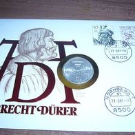 Numisbrief "Albrecht Dürer" mit 5 DM 1971 Silber #678